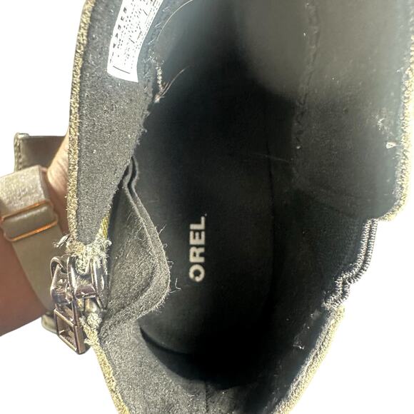 Sorel Joan of arctic Wedge Booties Sz 9 leather Waterproof Side Zip Taupe Boots - Picture 10 of 10